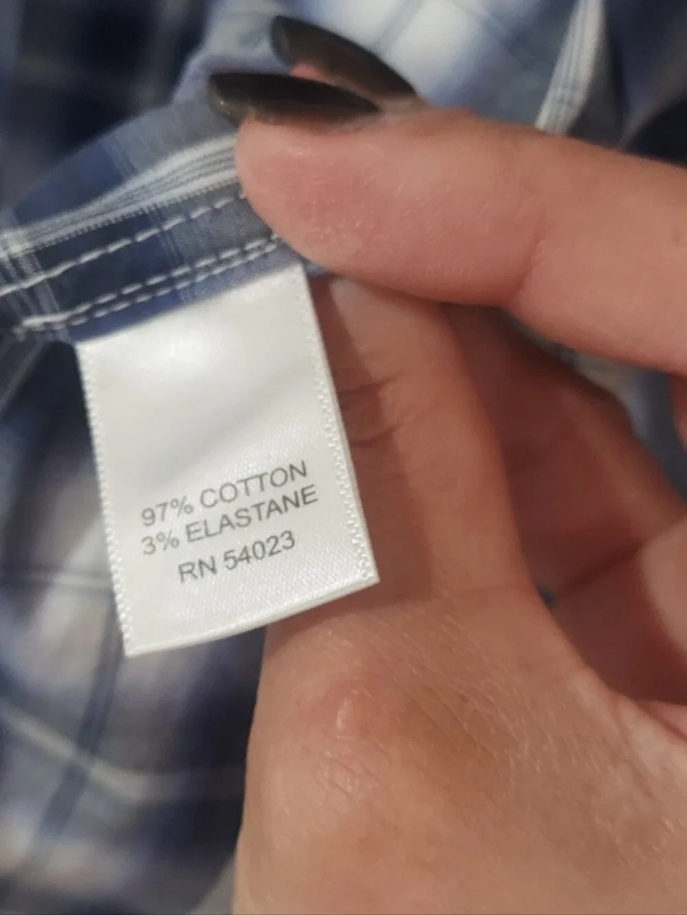 Banana Republic Men’s Navy and White Plaid Button-Down Shirt
